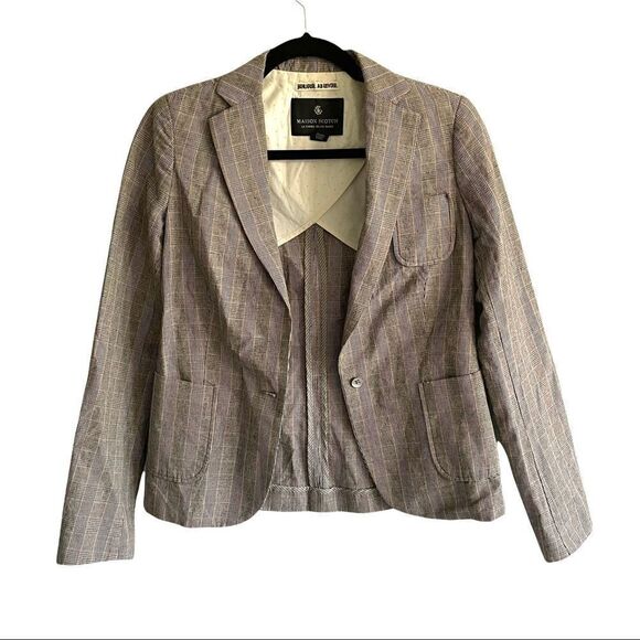 MAISON SCOTCH Scotch & Soda Linen Cotton Blazer Leather Elbow Patches XS - Picture 1 of 12